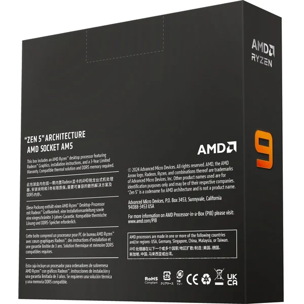 Foto 4 van AMD Ryzen 9 9900X, 4,4 GHz (5,6 GHz Turbo Boost) socket AM5 processor