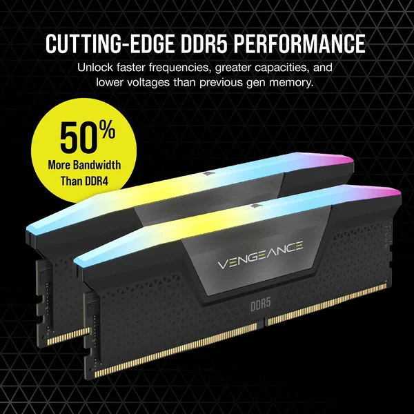 Foto 5 van Corsair Vengeance RGB 32 GB DDR5-6000 (2x 16 GB) werkgeheugen (Zwart, CL38)