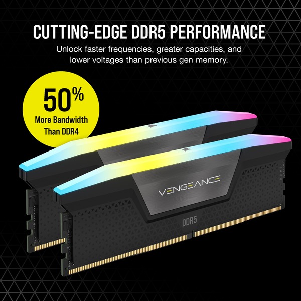 Foto 4 van Corsair Vengeance RGB 32 GB DDR5-6000 (2x 16 GB) werkgeheugen (Zwart)