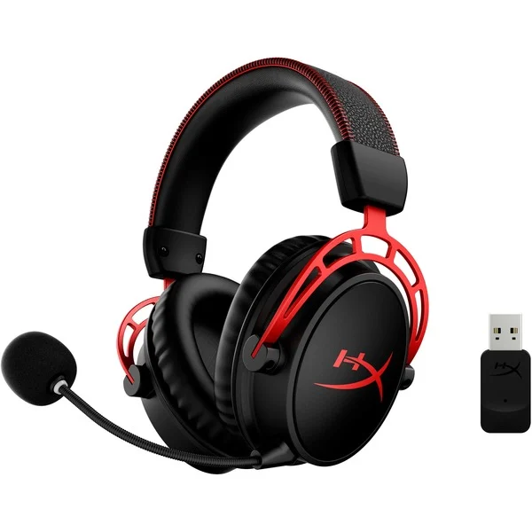 Foto 2 van HyperX Cloud Alpha Wireless over-ear gaming headset (Zwart/rood)